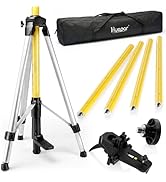 Huepar 12 Ft./3.7M Professional Laser Level Pole with Tripod and 1/4-Inch by 20-Inch Laser Mount ...