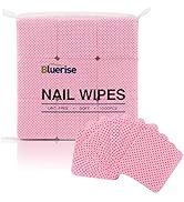 BLUERISE 1000Pcs Pink Nail Pliosh Remover Lint Free Nail Wipes Soft Gel Nail Polish Remover Pads ...