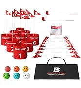 bucketgolf 9 Hole Bundle - Outdoor Golf Game for All Ages. Adults, Kids, Family. Play Anywhere. Y...