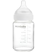 Mobella Classic Glass Baby Bottles for 0 3 6 Months with Slow Flow Nipple, Anti Colic Feeding Bot...