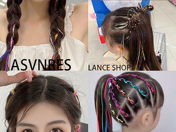 Hair Braids Assorted Mix Colorful Gradient Color Hair Wrap String Rope Strands