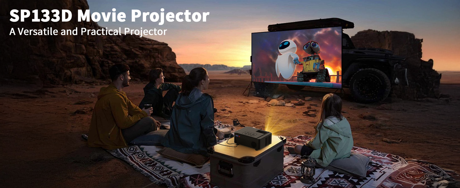 Projector with WIFI and Bluetooth,Native 1080P Projector,Portable Movie Projector for Outdoor Use