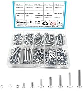 Hincell 210pcs M5 Phillips Pan Head Machine Screws, Metric Screws Bolts Washers Nuts Kit, 304 Sta...