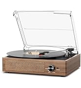 Record Player for Vinyl with 2 Build-in Speakers LP Vinyl Players Belt-Driven Vintage Turntables ...
