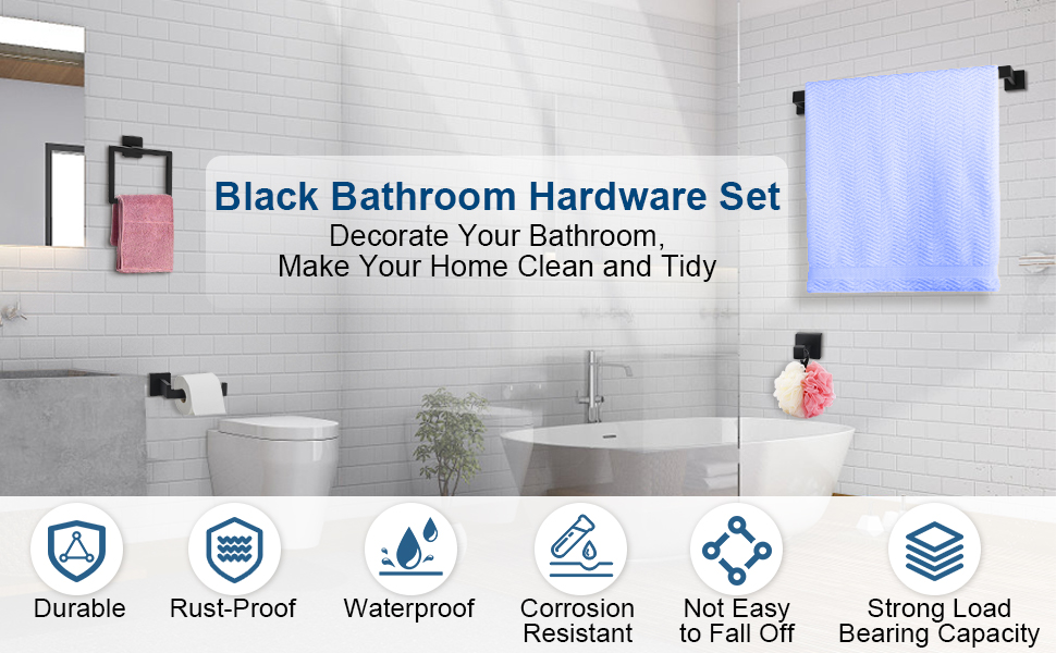 black bathroom accessories