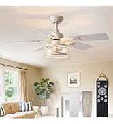 Depuley 42-Inch Ceiling Fans with Lights: Caged Ceiling Fans Dual Finish 5 Blades - Rustic Ceilin...