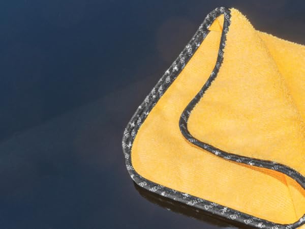 Soft gold microfiber towels for car detailing, waxing, drying, and polishing all vehicle surfaces