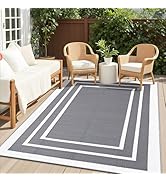 OLANLY Outdoor Rug 5x8 ft Waterproof, Reversible Plastic Straw Rug, RV Mat, Indoor Outdoor Carpet...