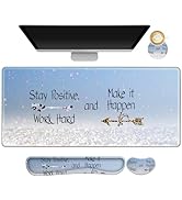 Lauspuck Desk Mat, Gaming Mouse Pad Wrist Rest Support Combo, XXL Large Mousepad + Keyboard Wrist...