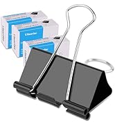 Ufmarine Large Binder Clips 1.6 Inch (36 pcs), Black Big Paper Clamps for Office