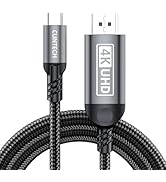 CUNTECH 4K@60Hz USB C to HDMI Cable 6.6FT, [Thunderbolt 3/4 Compatible] for MacBook Pro/Air with ...