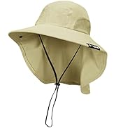 Neck Flap Sun Hat with Wide Brim - UPF 50+ Hiking Safari Fishing Caps for Men and Women, Perfect ...