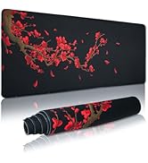 Large Gaming Mouse Pad for Desk,Plum Blossoms XXL Mouse Pad 35.4x15.7 Inch,Waterproof Desk Pad,No...