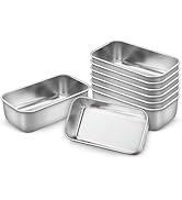 LIANYU Mini Loaf Pan for Baking Bread, 8 Pack 6.3 x 3.5 Inch Stainless Steel Small Bread Loaf Pan...