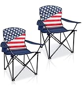 Folding Camping Chairs 2 Pack:Oversized Padded Lawn Chair for Adult,Collapsible for Outdoor,Camp,...