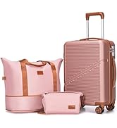 Cosbarn Carry On Luggage 22x14x9 Airline Approved, 20 Inch Carry on Suitcases with Wheels, ABS Li...