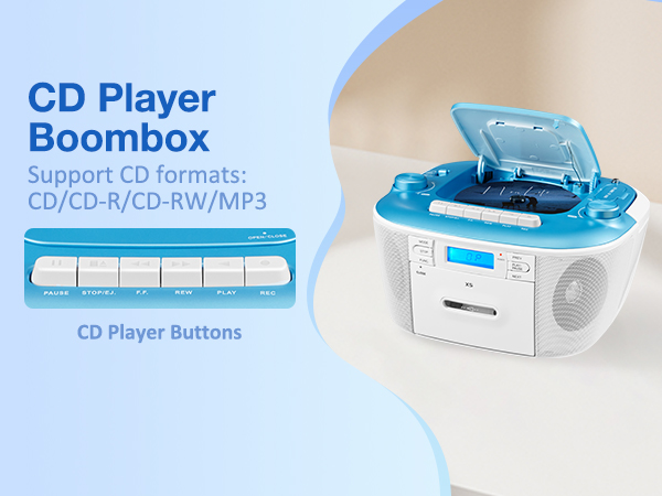 cd tape cassette player boombox fm am radio mp3