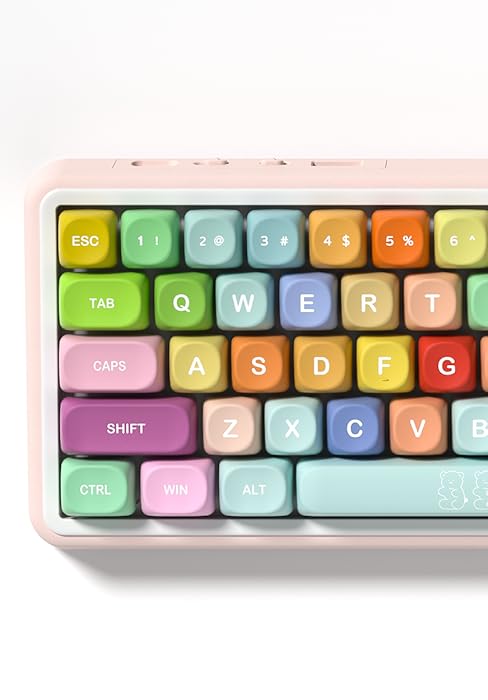 cute keycap set,gunmy bear moa profile keyboard keycaps,double shot pbt keycaps