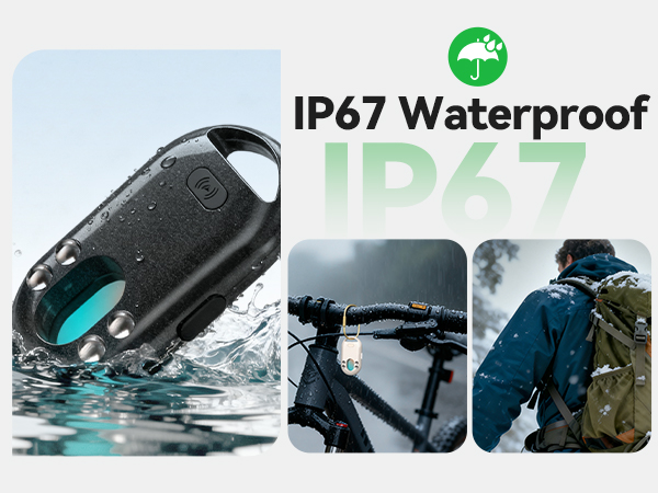 The TECKNET tracker is IP67 waterproof, perfect for outdoor use.