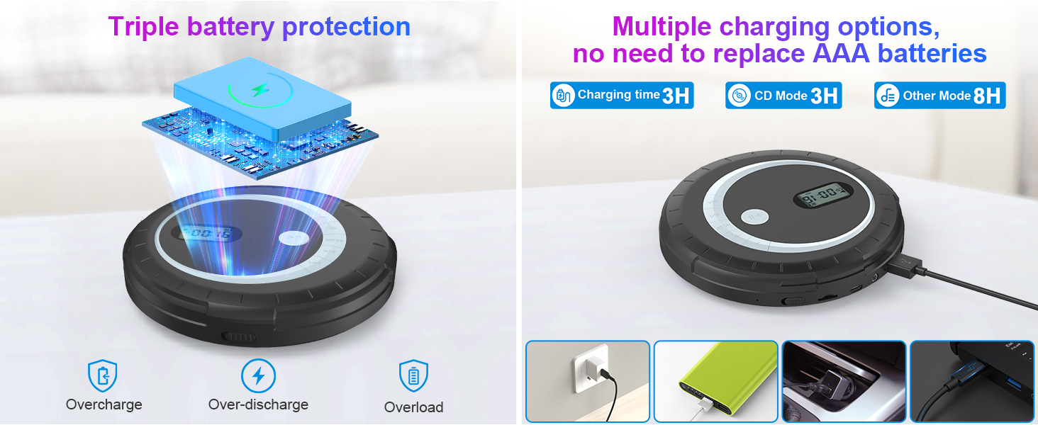 rechargeable cd players