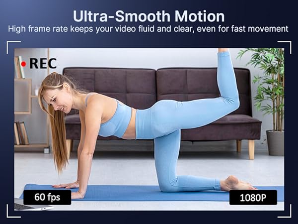 A woman is doing a yoga livestream.