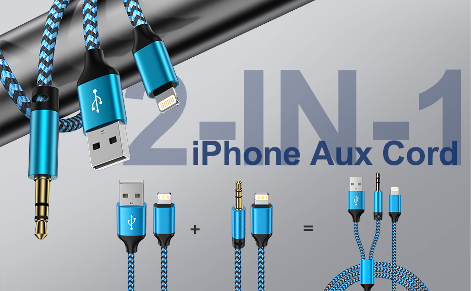 lightning to 3.5mm aux + charge