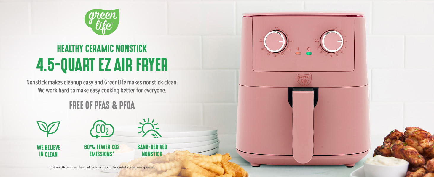 GreenLife, Ceramic Nonstick, PFAS-Free, Non-Toxic, Electrics, Air Fryer