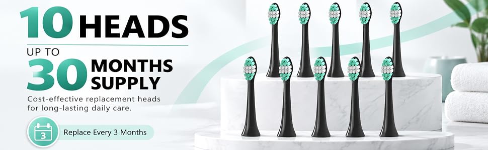 Replacement Toothbrush Heads Compatible with AquaSonic Black Series Vibe Series Electric Toothbrush