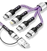 Jogrytece Dual Type-C 4-in2 Multi Charging Cable 5FT, Travel Essential for Airplane &amp; Cruise Trip...