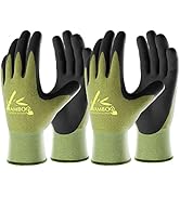 COOLJOB 2 Pairs Gardening Gloves for Women and Men, Bamboo Working Gloves Touchscreen, Grippy Nit...