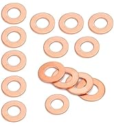 Icyfond 15PCS Oil Drain Plug Crush Washers, 14mm Copper Sealing Gaskets for Engine Oil Pan, OEM 0...