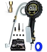AZUNO Heavy Duty Digital Tire Pressure Gauge, Tire Inflator Gauge 255PSI Air Chuck Air Compressor...