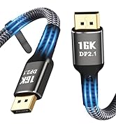 CABLEDECONN 16K Displayport 2.1 Cable 15ft, 16K@30Hz 8K@60Hz 4K@144Hz, 80Gbps High Speed, Braided...
