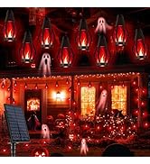 Solar Flame String Lights - 42ft 15 LED Lights Outdoor Solar String Lights for Garden Patio Hallo...