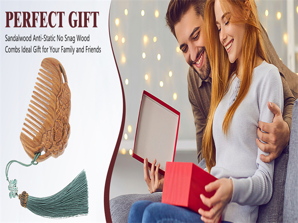 Sandal Wooden Hair Comb with Scalp Massaging Features