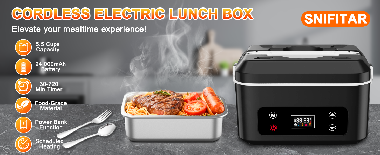 Heated Lunch BoxHeated Lunch BoxElectric Lunch Box,Battery PoweredElectric Lunch Box