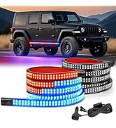 Nilight 2PCS 70 Inch Emergency Strobe Lights Strip 1125 LED Running Board Marker Light Red Blue F...