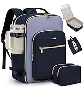 LOVEVOOK 40L Travel Backpack for Women &amp; Men, Airline Approved Carry On Luggage with 3 Packing Cu...