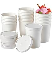 25pack 32oz Paper Soup Containers with Lids, Disposable Kraft Paper Food Cups, Ice Cream Cups, Pa...