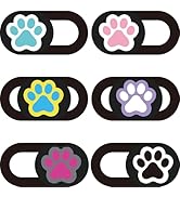 PRESSINART 6Pcs 6 Styles Paw Print Cute Laptop Camera Cover 0.04 Inch Privacy Guard Accessories, ...