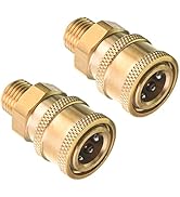 RIDGE WASHER Pressure Washer Couplers, Brass Fittings, 1/4 Inch Quick Connect to Male NPT Thread,...