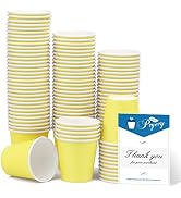 Prgery 100 Pack 3oz Yellow Paper Cups,Mouthwash Cups, Disposable Bathroom Cups,Small Paper Cups 3...