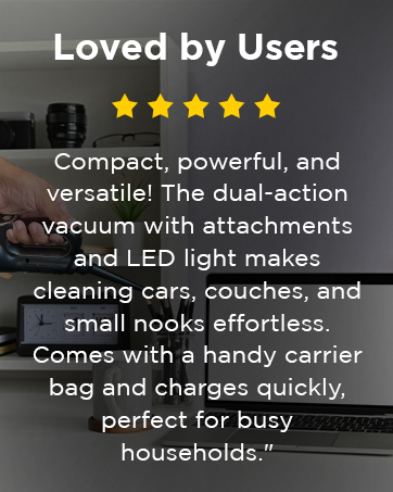 Luminoire handheld vacuum loved by users – compact, powerful, versatile with attachments