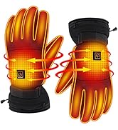 SVPRO Rechargeable Heated Gloves with 3 Heat Settings,3200mAh Battery Powered Heating Gloves for ...