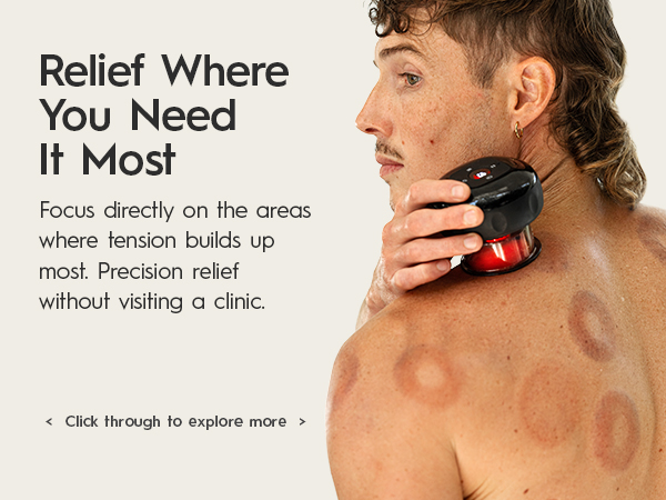Portable therapy device designed for targeted relief on common muscle tension areas
