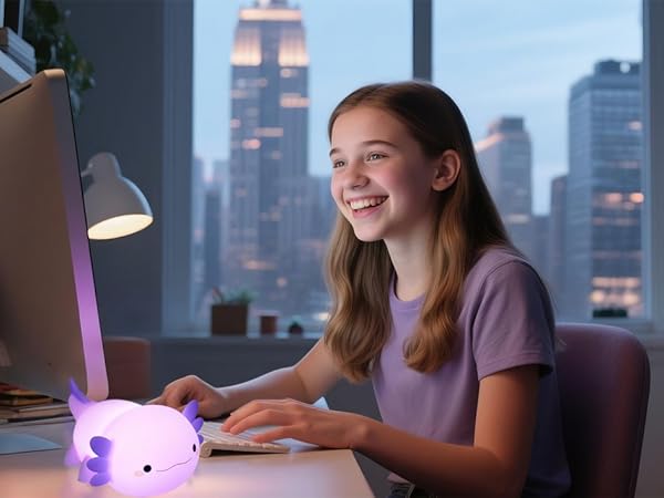 Purple Axolotl night light