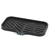 SUBEKYU Silicone Kitchen Soap Tray, Sink Tray for Kitchen Counter/Soap Bottles, Sponge Holder and...
