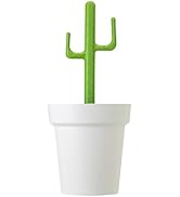 Vigar Cactus Bathroom Bin, 3 Liter Waste Basket or Countertop Storage Container with Lid and Cact...