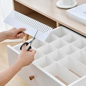 white Adjustable Drawer Dividers