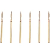 MZCMSL Flame Cuticle Drill Bit Set with Case, 6pcs Pro Diamond Nail Bits for Nail Salon Manicure ...